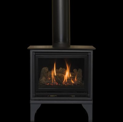 Kozy Heat: Oakport Freestanding Gas Fireplace - Logs - primary view