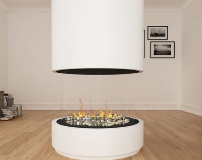Ortal: Curve 360 - Double Glass - DV Freestanding Fireplace - primary view