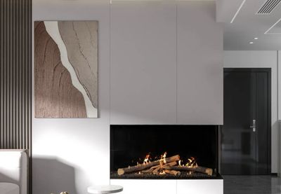 Ortal: Two Sided Corner Fireplace 60HH Long Logs - Double Glass - primary view