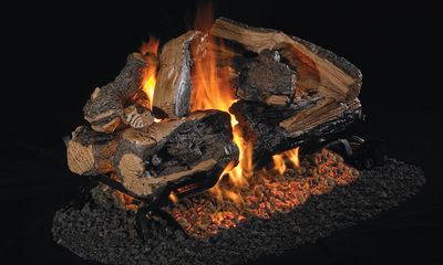 RH Peterson: Charred Rugged Split Oak See-Thru Logs - 24" - primary view